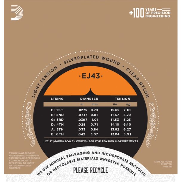 D'Addario EJ43, Light
